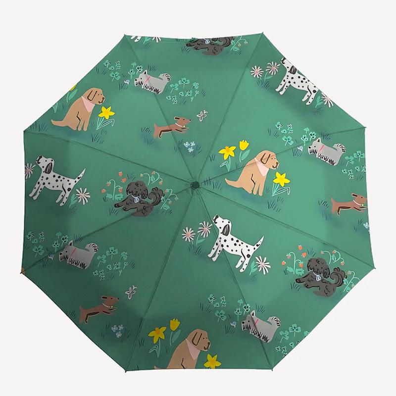 

1pc dogs flowers umbrella with 8 iron ribs and a plastic handle, automatic opening and closing, and daily use.1099
