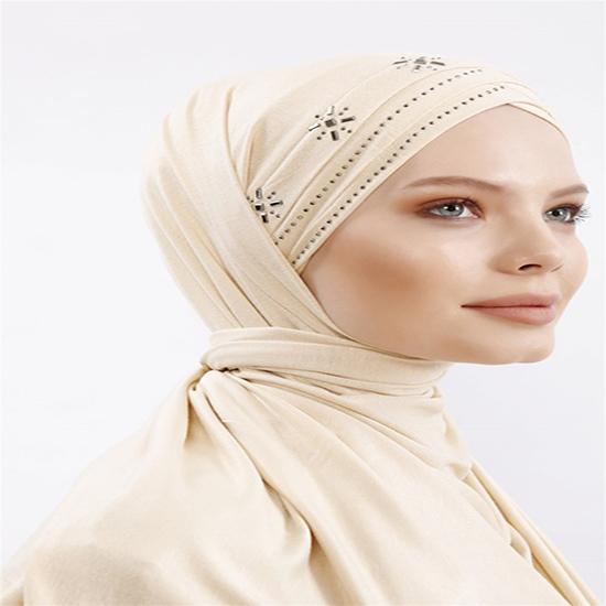 Szalik na głowę dla muzułmańskich kobiet bawełniany turban czapka hidżab czapki wewnętrzna żydowska Femme Musulman arabska chusta turbanty islamska odzież
