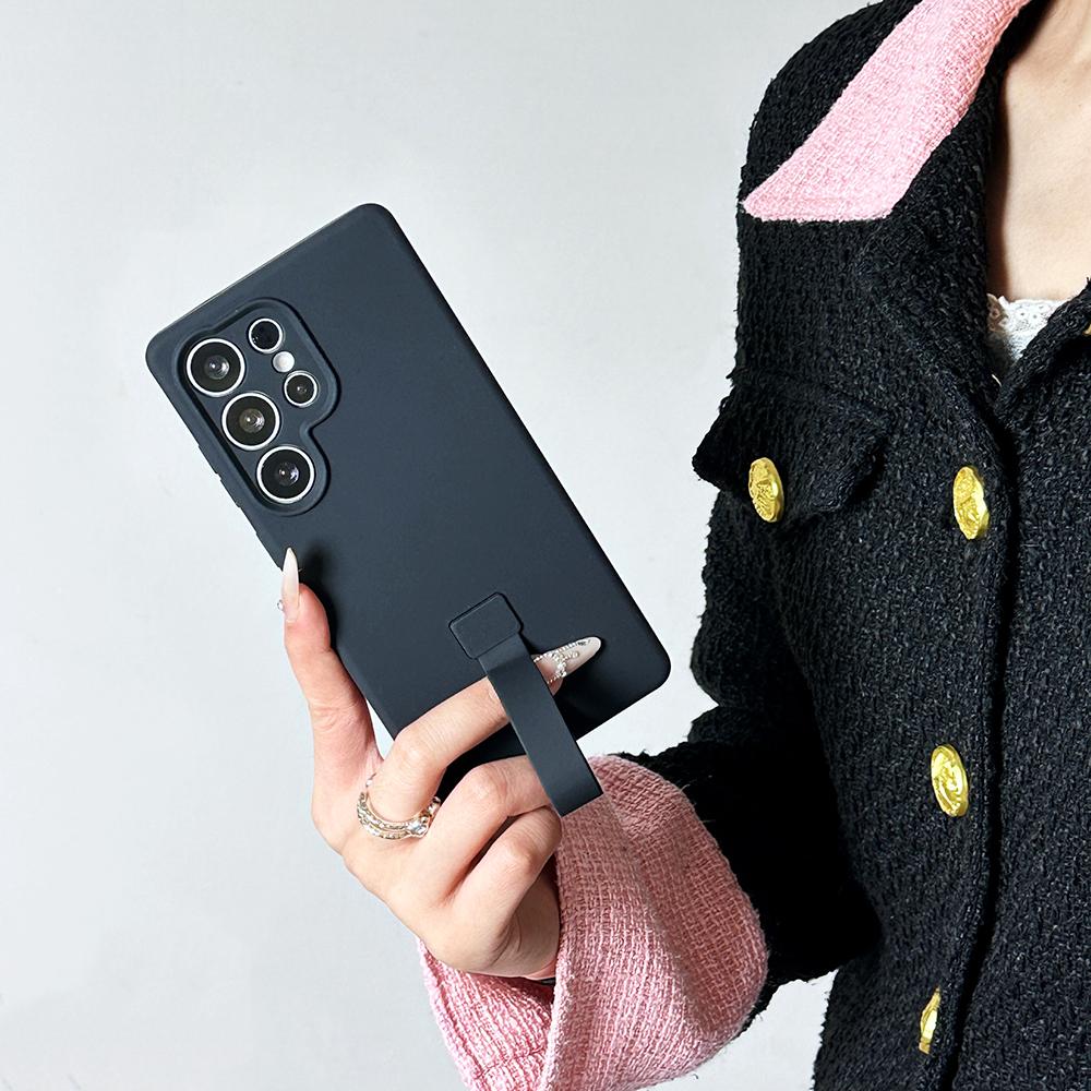 For Samsung Galaxy S25 Ultra Case with Finger Strap Soft Silicone Phone Back Cover