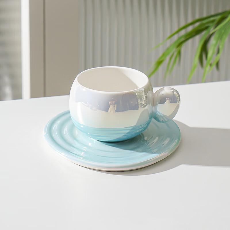 Shangqi Creative Gradient Ceramic Coffee Cup and Saucer Set