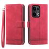 DIERFENG DF-03 For Oppo Reno13 Pro 5G Leather Case Lines Imprint Wallet Phone Cover