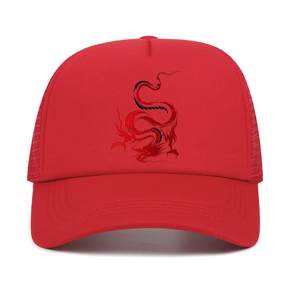Chinese Dragon Unisexs Baseball Caps Totem Belief Womens Unisex Snapback Hat Outdoor mesh ventilate Gorras Trucker Cap