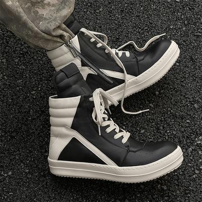 Frühling neue High-Top-Schuhe Trend-Down-Dreieck Europäischer und Amerikanischer Stil Mittelhohe Stiefel mit dicken Sohlen erhöhen die Körpergröße