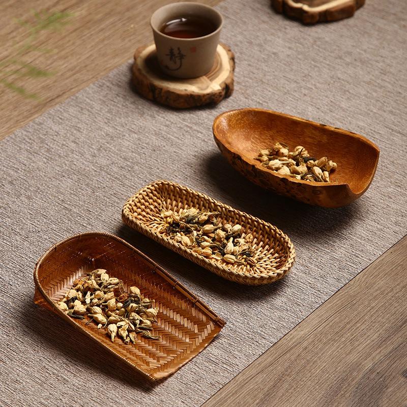 Handmade Bamboo Tea, Old Bamboo Root Tea Lotus Retro Japanese Special-shaped Waking Teaspoon Tea Shovel Tea Ceremony Spare Parts