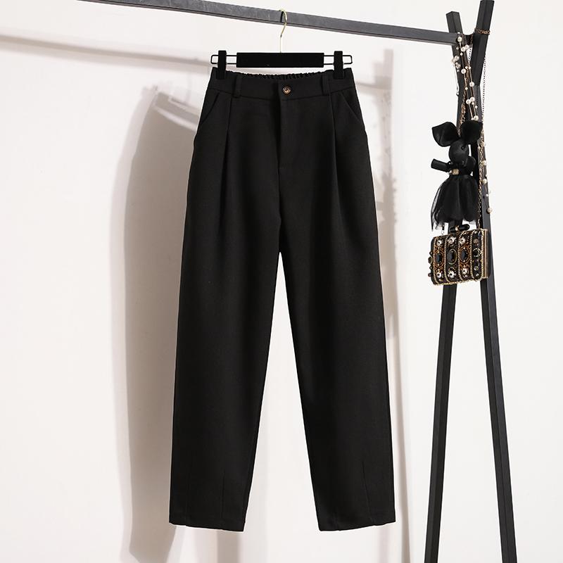 Dimanaf 2025 Plus Size Autumn Long Pants Women Solid Harem High Waist Suit Pants Casual Loose Pants New Large Size