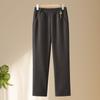 Hengyuanxiang Women's Winter Fleece-Lined Straight-Leg Elastic Waist Pants