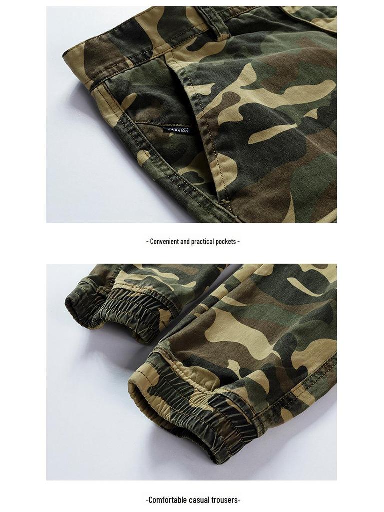 Herren Retro Camouflage Slim Casual Sport Overall 9011