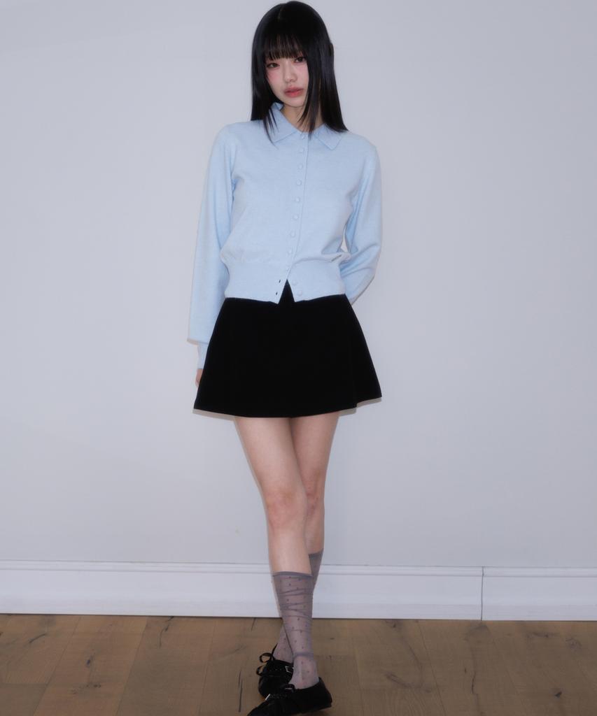 ROSEFRANTZ Frill Waist Pintuck Miniskirt [Black]