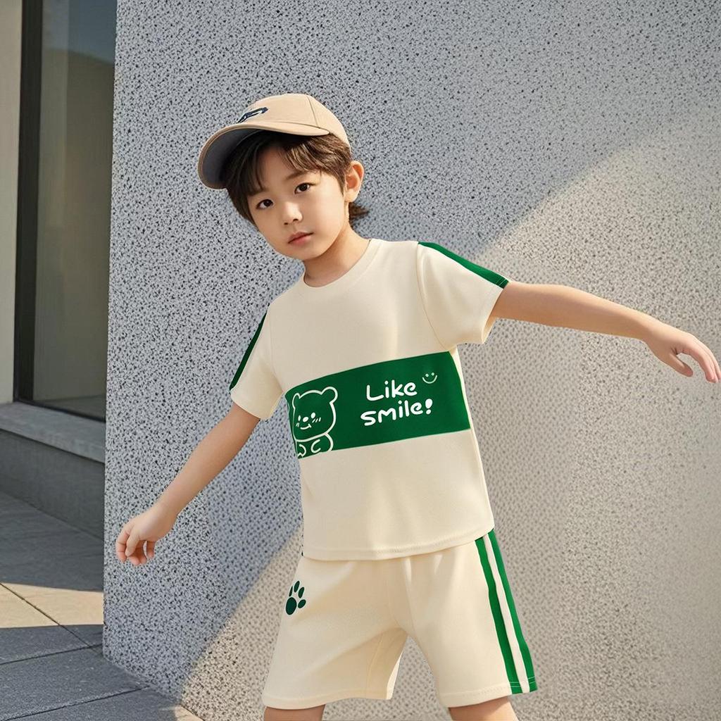 Korean Style Summer Two-Piece Set: Infant Boys' & Girls' T-Shirt and Shorts