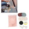 Glass Polishing Kit, Glass and Windshield Polishing DIY Kit, Sanding Paper Scratch Removal Set Ceric Dioxide Abrasive Discs Polish Pad Felt