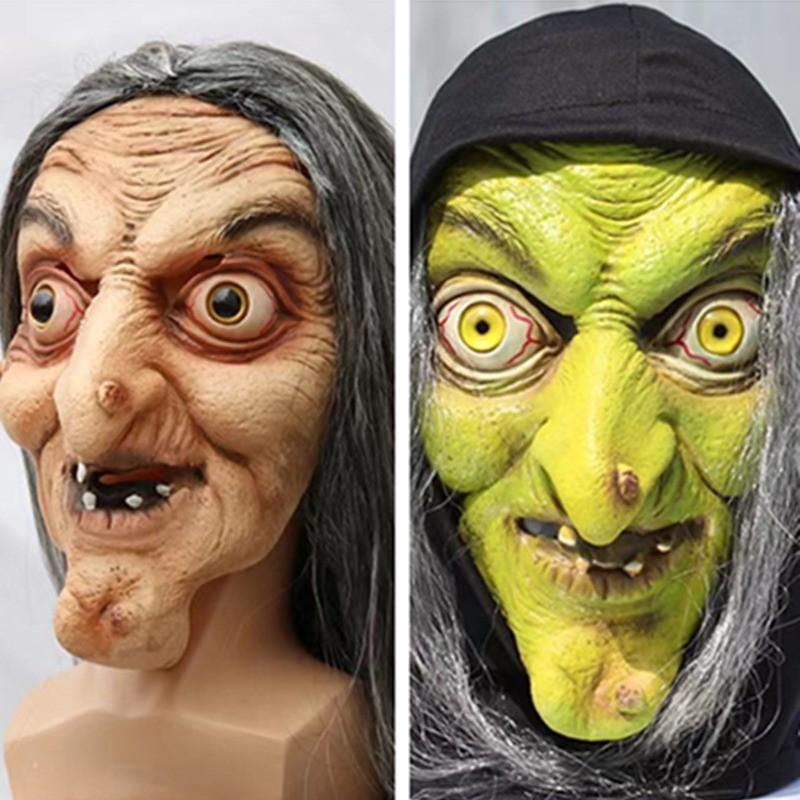 Witch Face Latex Mask Halloween Party Horror Costume Accessory And Prop Decor