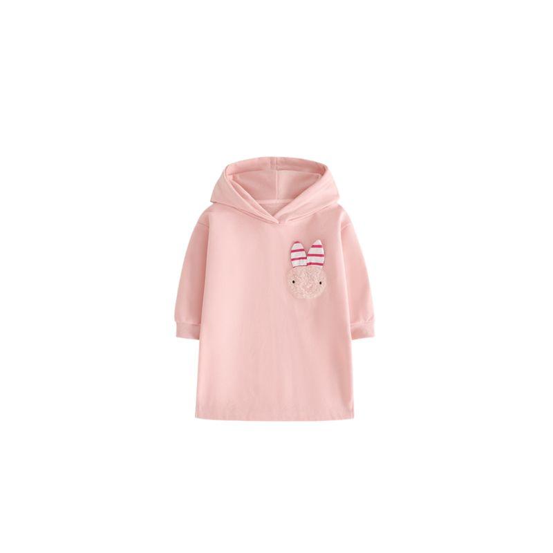 Girls  Long-Sleeved Dress, Autumn and Winter Children s Clothing, Cute Rabbit Children s Hooded Sweatshirt Dress, Children s Casual Dress 10609 150