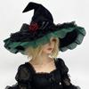 Rose Bowknot Halloween Witch Hat Wide Brim Wide Brim Hat Creative Witch Cosplay Hat  Unisex