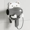 Plastic Cartoon Bear Hair Dryer Holder Self-adhesive Hair Dryer Shelf  Bathroom