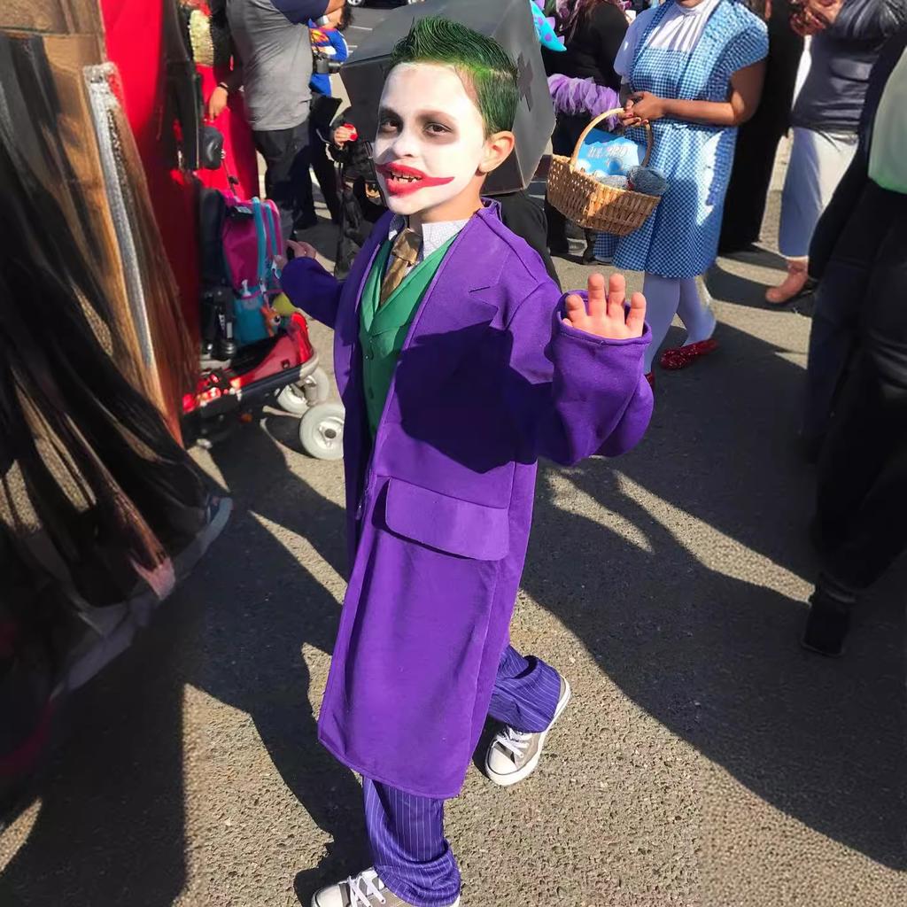Mroczny Rycerz Joker Kostium Cosplay dla Dzieci Komiksy Odgrywanie Ról Impreza Halloweenowa