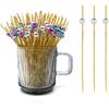 120 Pcs 5.9in Long Pearl Cocktail Picks, Gradient Color Ball Food Sticks Charcuterie Boards Accessories,Bamboo Skewers for Appetizers Drinks Fruit.