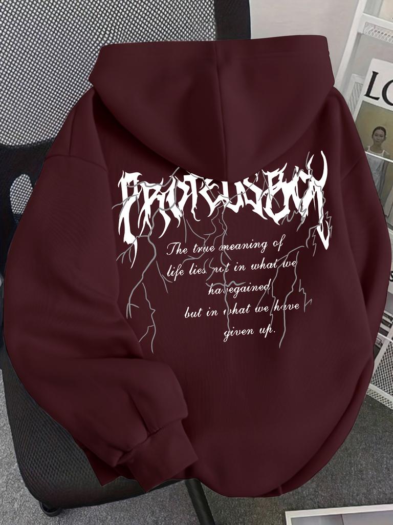 Women's Fashionable Hooded Sweatshirt with Fashionable Creative Design and English Letters Hoodie Sweatshirt Hoodie