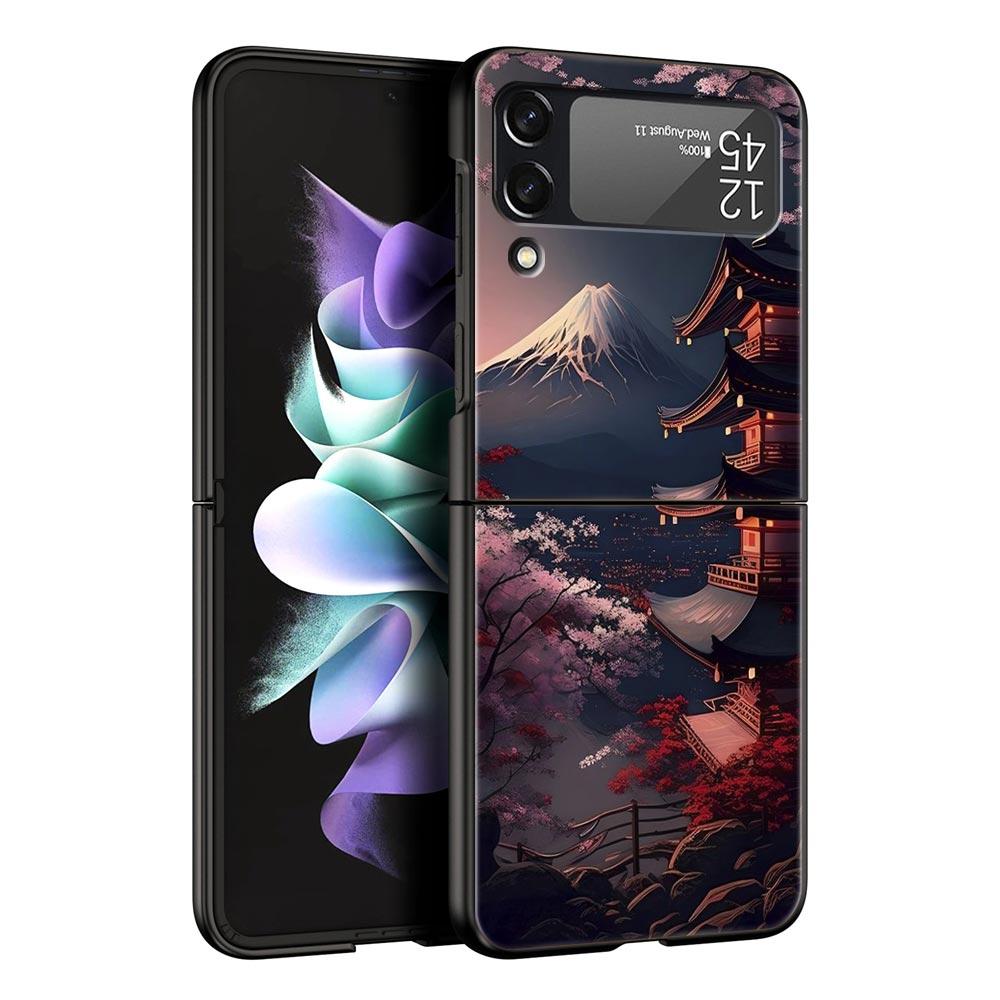 

Чехол для телефона с пейзажем в стиле «тушь и вода» для Samsung Galaxy Z Flip3 Flip4 Flip5, ПК-корпус для Z Flip 3 4 5, Жесткий складной чехол Samsung Z Flip