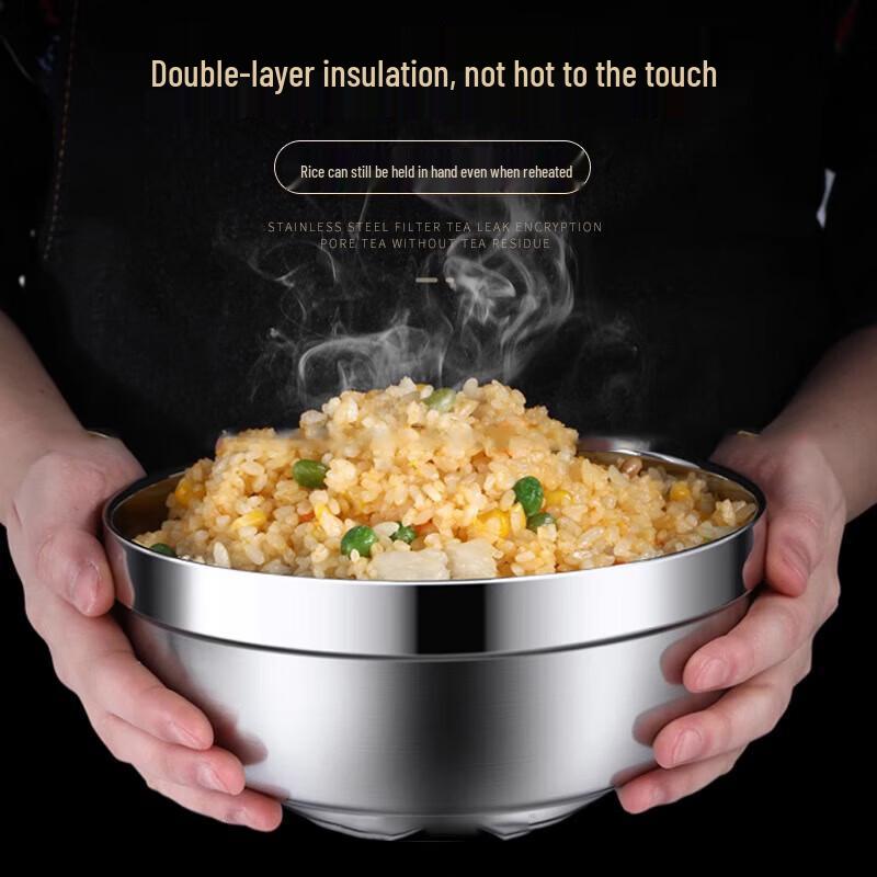 304 Stainless Steel Double-Layer Serving Bowl, 11.5cm