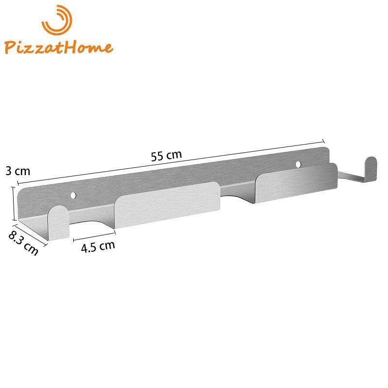 

Настенная стойка для лопаты для пиццы PizzAtHome, стойка для лопаты для пиццы из матовой нержавеющей стали, настенная вешалка, прочный держатель для лопаты для пиццы