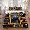 Stampa Composizione Icone Horror di Halloween Set Biancheria da Letto 3 Pezzi Copripiumino con 2 Federe Cuscino Regalo di Compleanno per la Casa