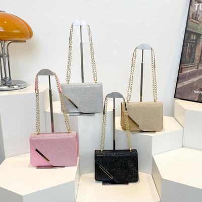 Korejská móda Lesklá čtvercová dámská crossbody taška, Trendy jednoduchá všestranná taška přes rameno