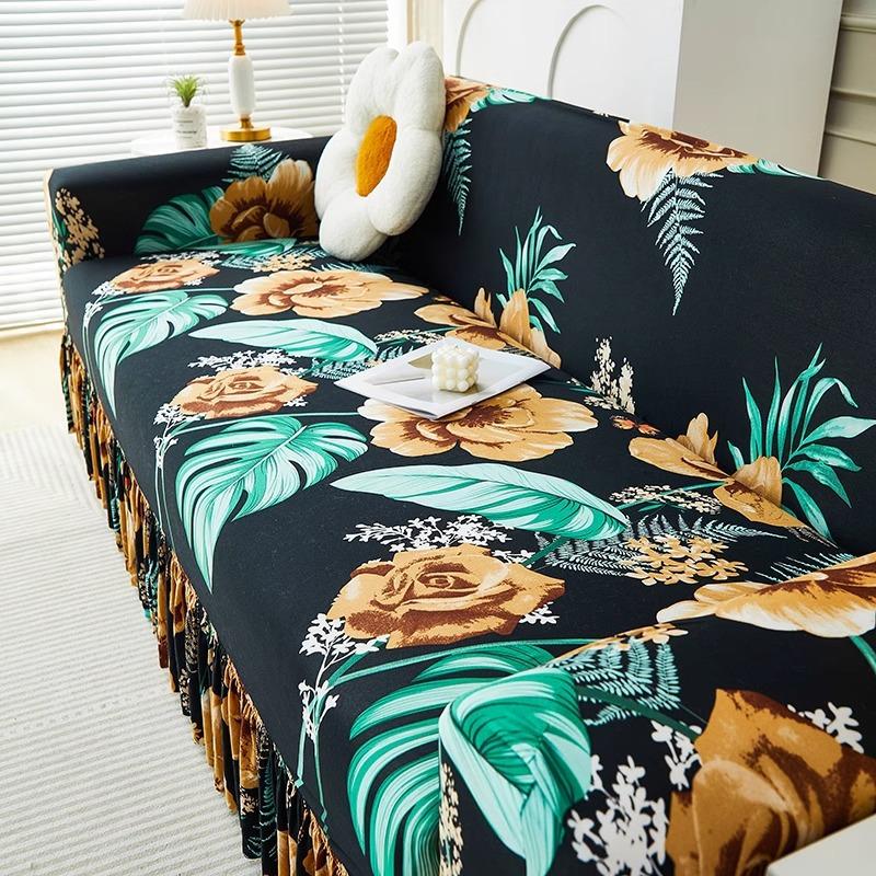 Universal European Style Skirt Sofa Cover  All Season Universal Fabric Summer Sofa Cover  One Piece Sofa Cushion with Sandpaper