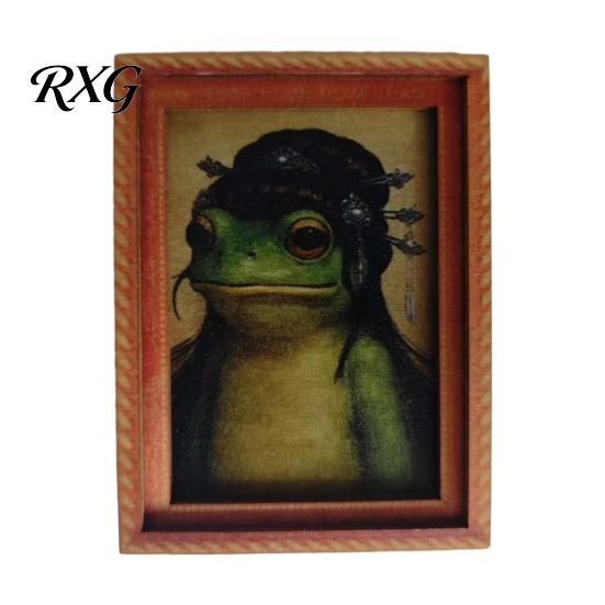 Hair Style Frog Magnet Abstract Refrigerator Magnet, Framed Hairstyle Fridge Animal Frame Home Kitchen Office Decoration Party Favors Magnetic