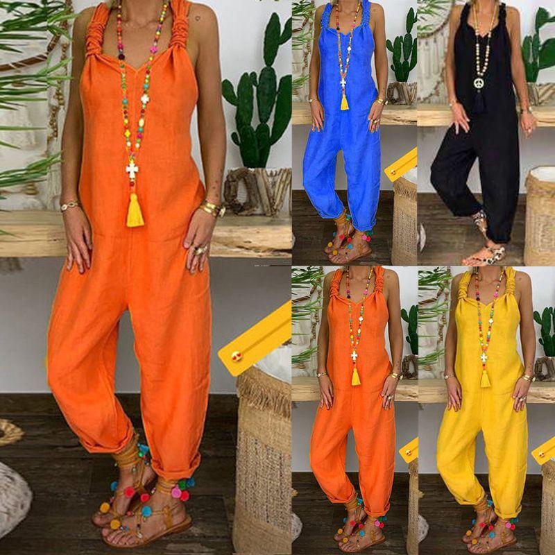 Stilvoller Damen-Freizeit-Jumpsuit mit lockerem Schnitt und ärmellosem Design für mühelosen Chic