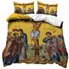 3D Jesus Duvet Cover Christian Sacred Jesus Bedding Set God Bless You Soft Quilt Cover Set King Queen Size For Adults Women Men