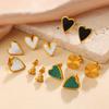 Gold Irregular White Shell Love Stud Earrings Simple Ins Wind Heart Earrings