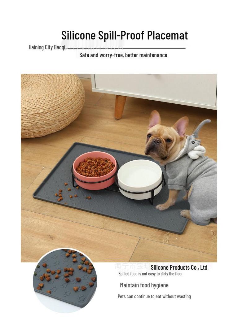 Silicone Pet Mat - Waterproof & Easy to Clean, Available in Sizes S/L for Dogs & Cats