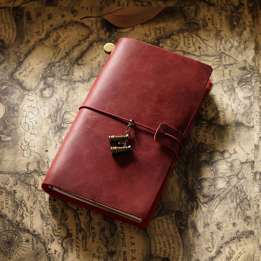 Genuine Leather Vintage Travel Journal - Creative Cowhide Diary Notebook