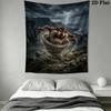 Tazmanian Devil Wall Tapestry Aesthetic Wall Hanging Printed Fabric Blanket Decorative Tapestries for Bedroom Living Room Home Decor