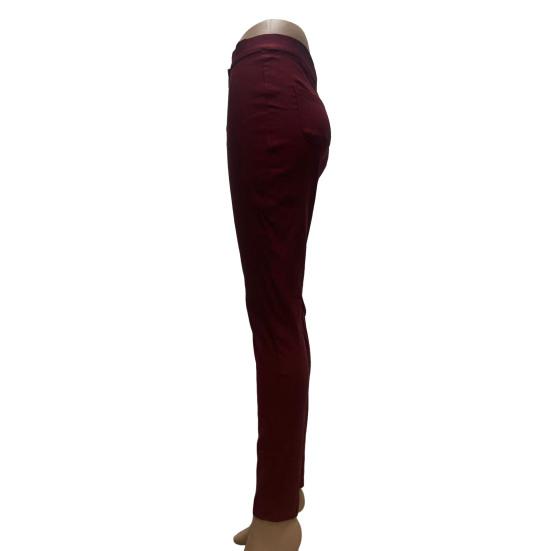 Women Skinny Trousers Slim Fit Solid Color Pants Cotton Blend High Waist Casual Trousers for Office Street Party Dating