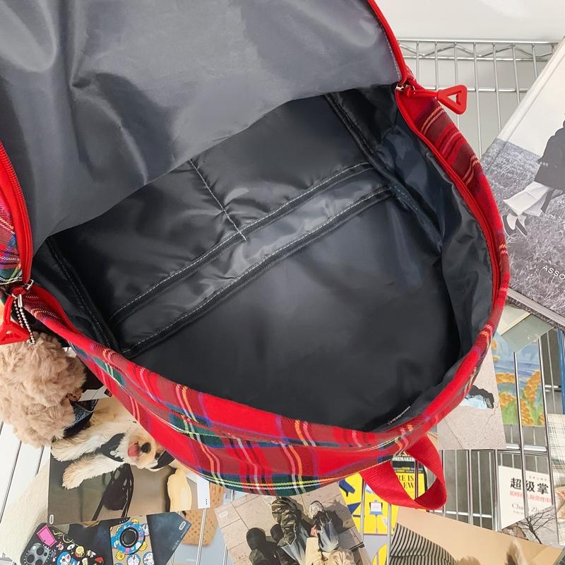 Studentský kostkovaný školní batoh Dámský velkokapacitní batoh Cestovní batoh