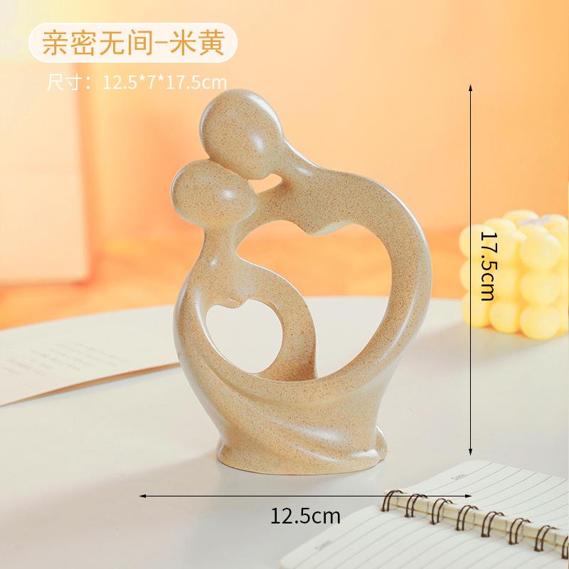 Nordic Abstract Art Figure Ornaments Creative Couple Wine Cabinet TV Cabinet Bedroom Figure Statue Modern Home Decoration Gift