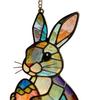Osterhase Acryl Sonnenfänger Ornament im Buntglas-Stil Bunte Fensterhänge-Dekoration für Ostern Geburtstag Frühling Garten Hausdekor Geschenk