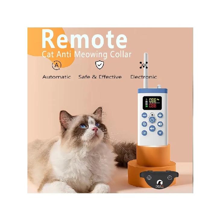 2026 NUOVO Collare Anti-Miao per Gatti, Collare Senza Scossa per Gatti con Telecomando, Collare di Addestramento per Gatti, Controllo Remoto/Anti-Miao Automatico per Gatti