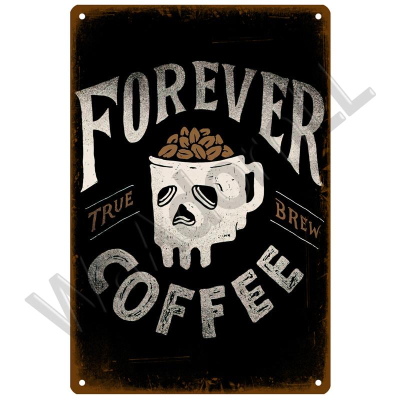 Letrero de Metal Decoración Retro Café Vintage Letrero de Lata Placa Placa de Metal Arte de Pared Pósters Para Cocina Bar Cafetería Habitación Pintura de Hierro Retro