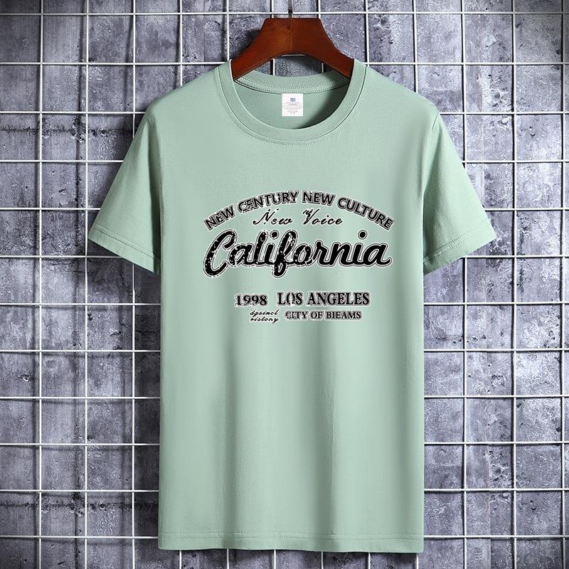 Short-sleeved T-shirt Men And Women Couples Summer Loose Cotton Body Shirt Round Neck Letters Simple Loose Tops