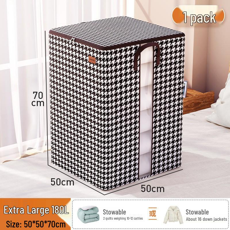 Foldable Cotton Quilt Storage Bag - Large Capacity, Dustproof, Moistureproof for Wardrobe or Moving