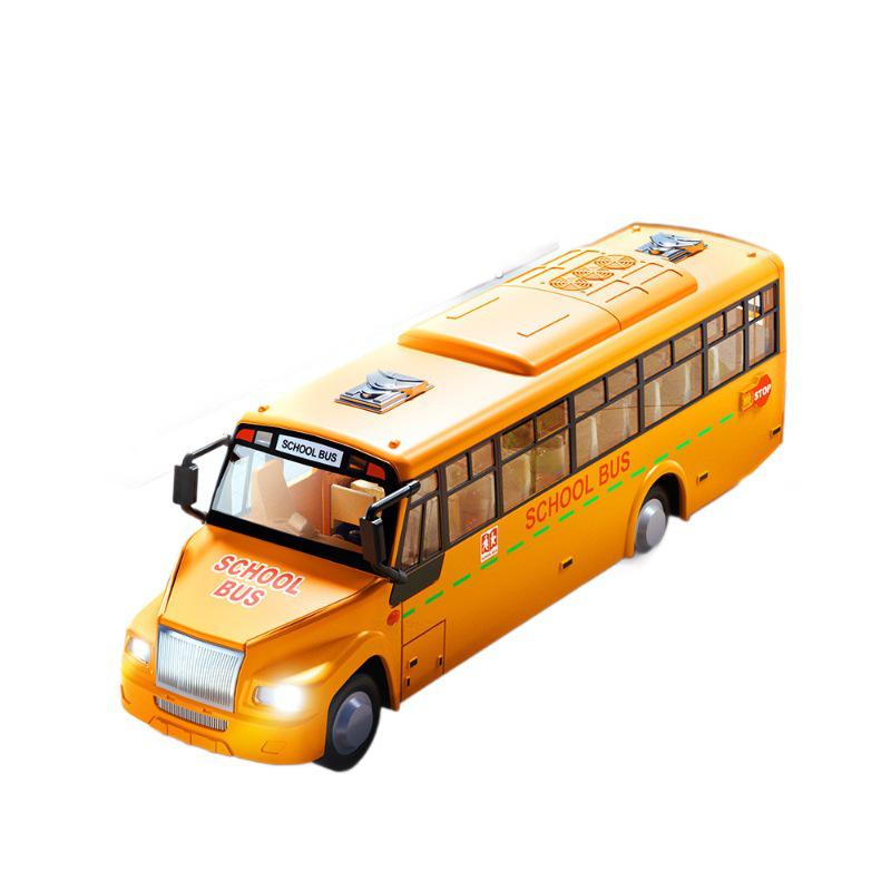 Children's Double-Decker Bus Toy: Convertible Police/Sightseeing Model with Openable Doors, Sound, Light & Inertial Motion