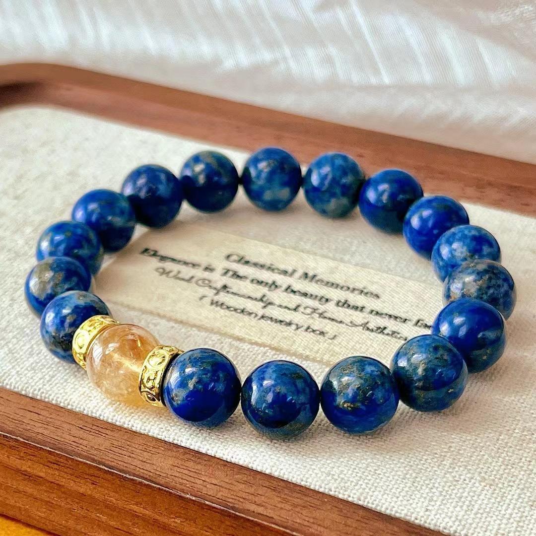 

Vintage Natural Lapis Lazuli Citrine Bracelet Bracelet.