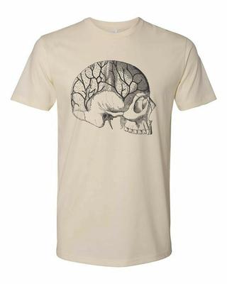 Cottage Cult Clothing T-Shirt aus Baumwolle, Motiv: Medizinische Anatomie, Viktorianische Kunst, Kopf Nr. 1