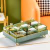 4\6Pcs Elegant Sugar Plate with Lid Light Luxury Divided Refreshment Tray  Refreshment