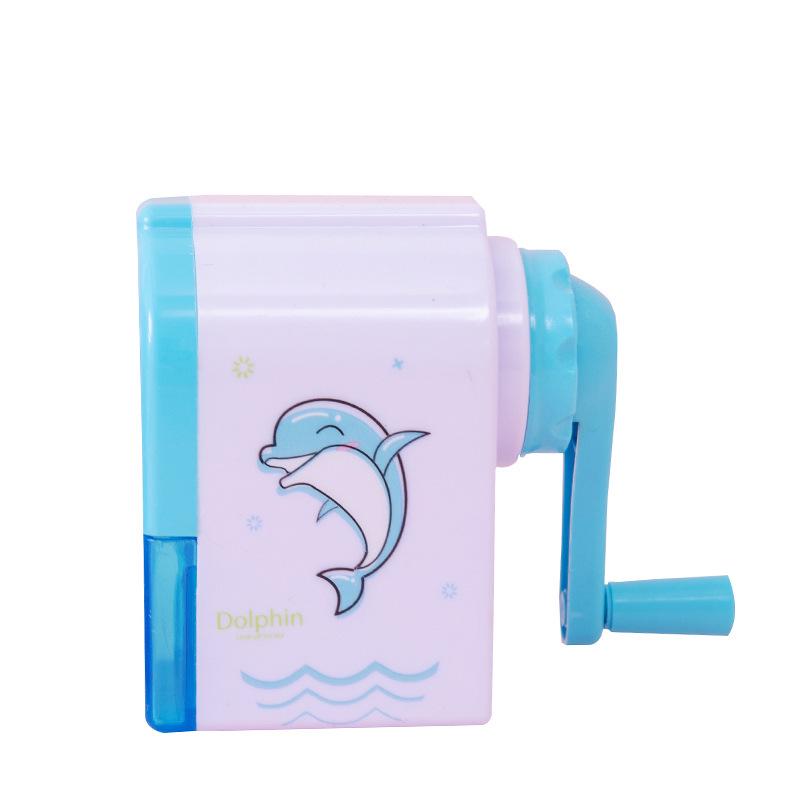 Cartoon Hand-Crank Rotating Pencil Sharpener - Student Stationery and Fun Prizes