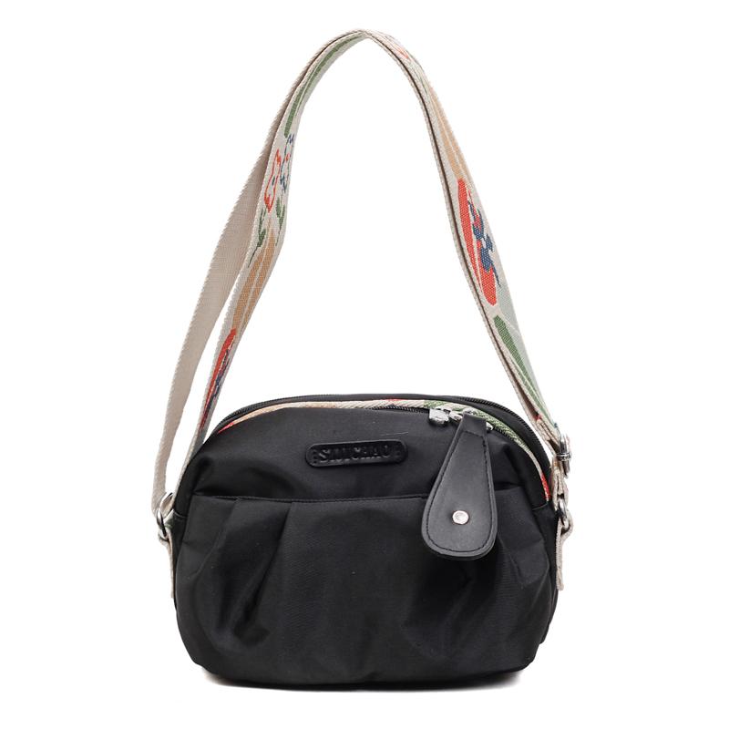 Trendy Multicolor Crossbody Bag Widen Belt Rectangle Single-Shoulder Bag Lightweight Oxford Cloth Tote Bag Daily Casual