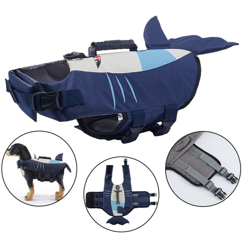 Pet Life Jacket Medium To Large Dogs Swimming Vest With Reflective Stripes Adjustable Hook-and-Loop