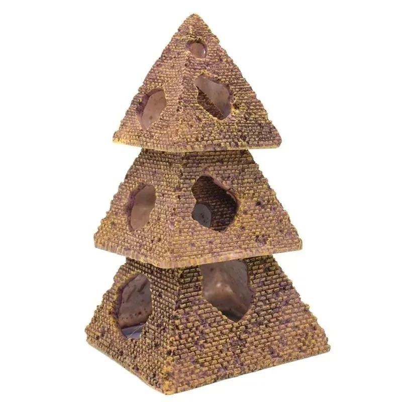 Simulation Pyramid Aquarium Ornament Landscape Shrimp Fish Shelter Fish Tank Decor Egyptian Decor